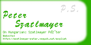 peter szatlmayer business card